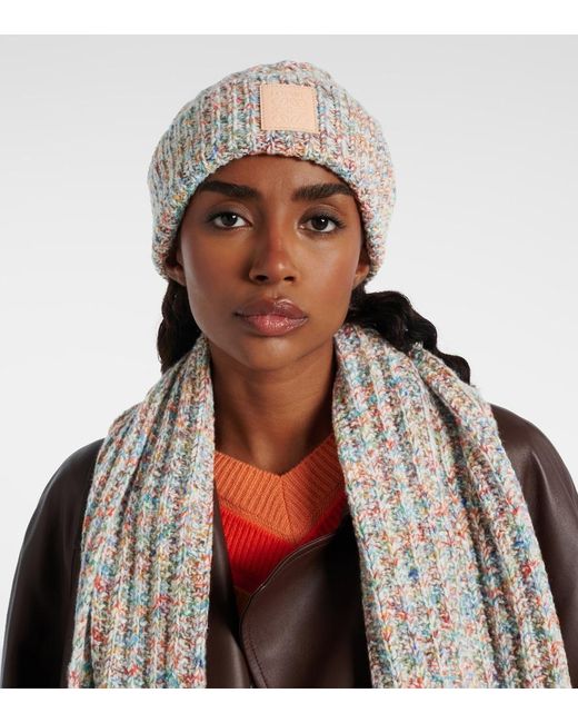 Loewe Multicolor Logo Wool And Cashmere-Blend Beanie