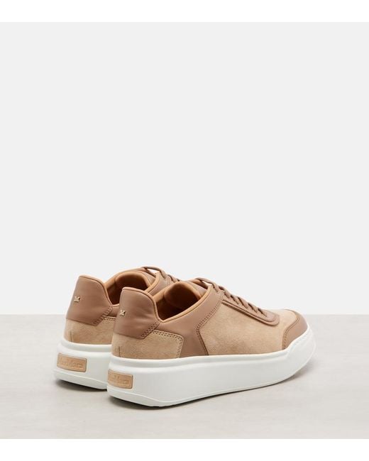 Max Mara Natural Sneakers Maxisuede Mit Leder