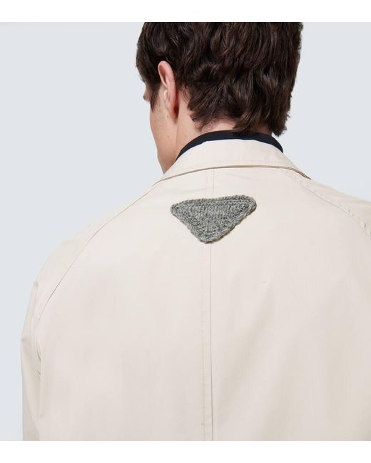 Prada Natural Cotton-Blend Overcoat for men