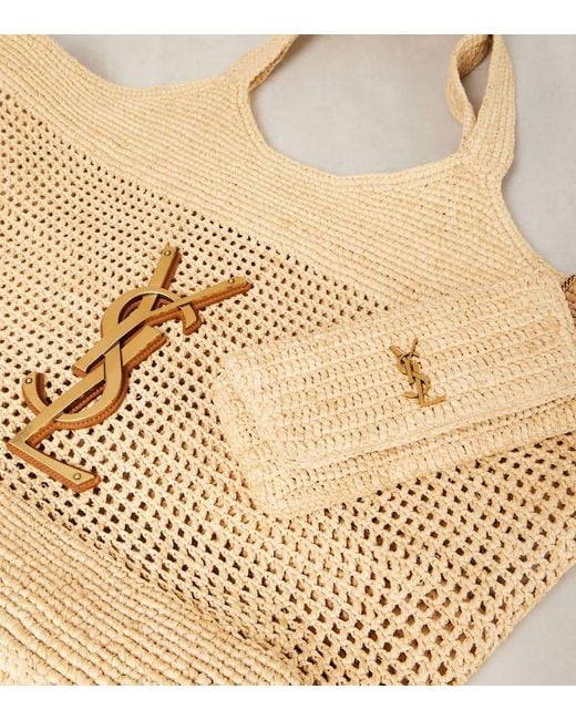 Cabas Icare En Raphia Saint Laurent en coloris Natural