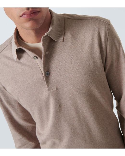 Zegna Natural Cotton Henley Shirt for men