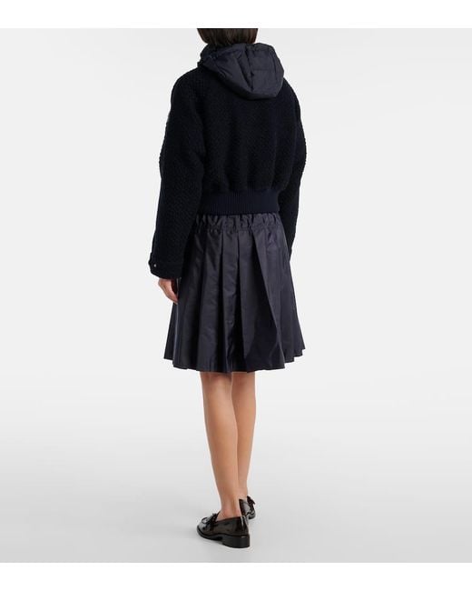 Moncler Blue Daunenjacke Aus Schurwolle