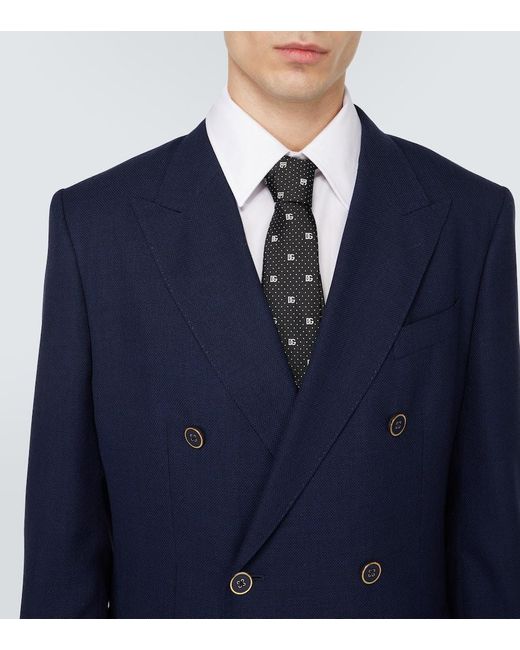 Cravatta in jacquard di seta DG di Dolce & Gabbana in Black da Uomo