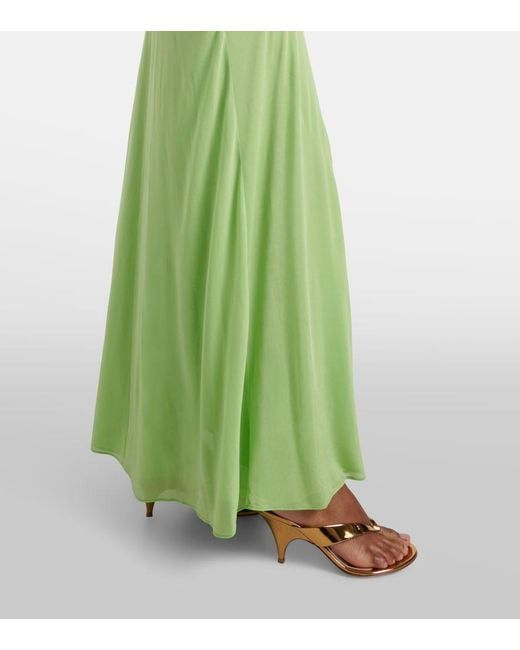 Christopher Esber Green Ripple Draped Jersey Gown