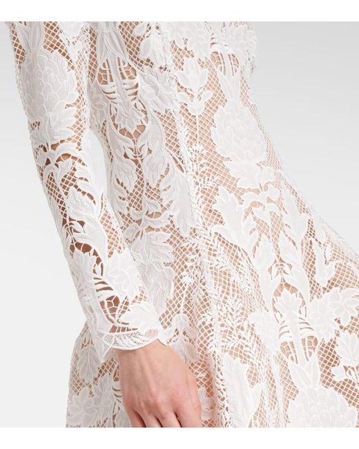 Oscar de la Renta Natural Minikleid Aus Guipure-Spitze