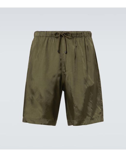 Dries Van Noten Green Metallic Straight Pants for men