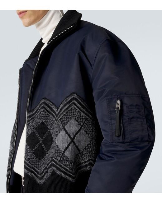 Loewe Black Argyle Technical Twill Jacket for men