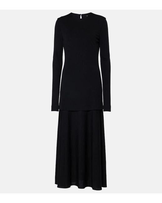 Jil Sander Black Layered Maxi Dress