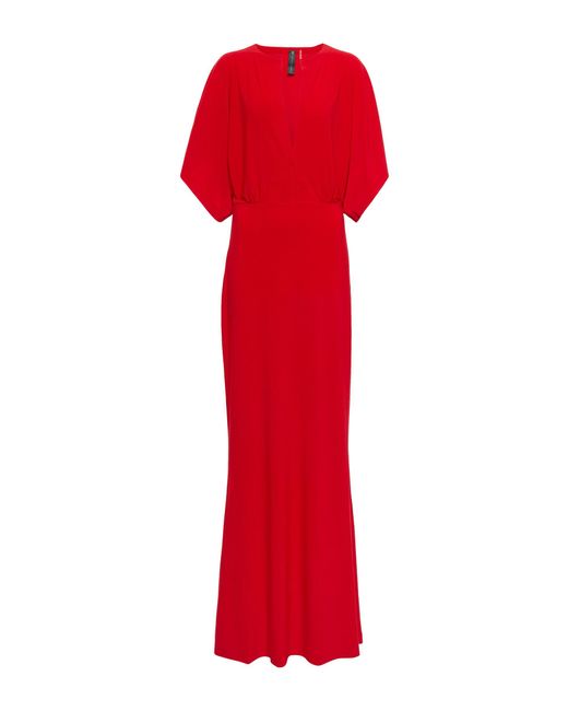 Norma Kamali Synthetic Obie Fishtail Maxi Dress in Tiger Red (Red) | Lyst