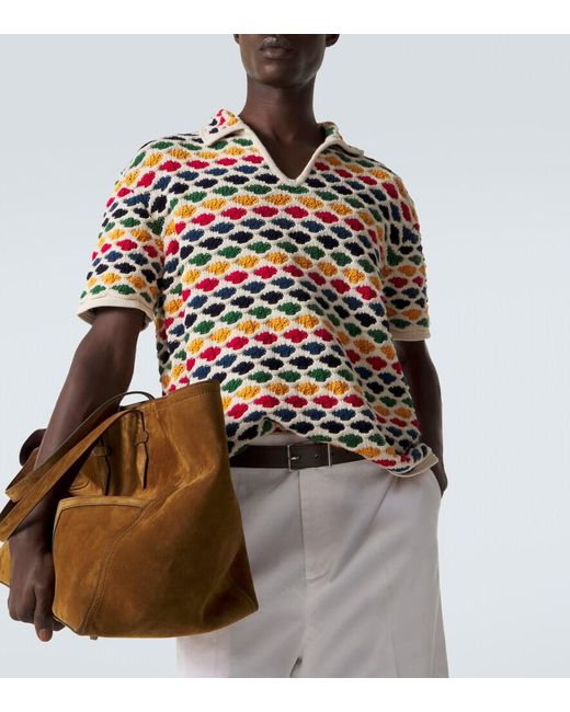 Orlebar Brown Multicolor Batten Crochet Cotton Bowling Shirt for men