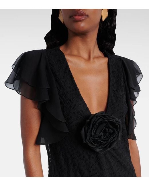 Saint Laurent Black Besticktes Minikleid
