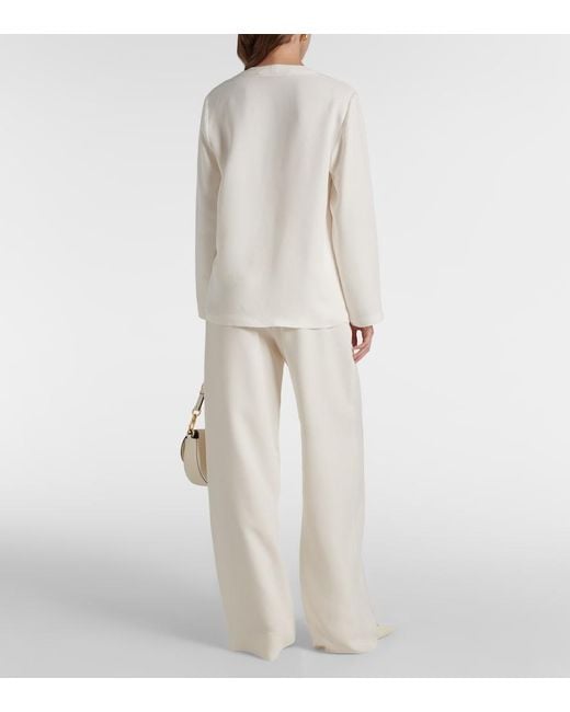 Valentino White Vgold Silk Top