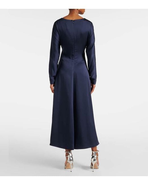 Jonathan Simkhai Blue Catriona Satin Midi Dress