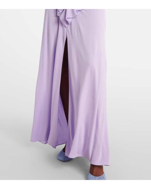 Loewe Purple Draped Crepe Jersey Maxi Dress