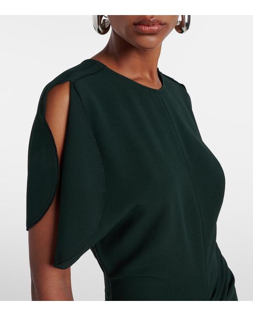 Victoria Beckham Black Gathered Midi Dress