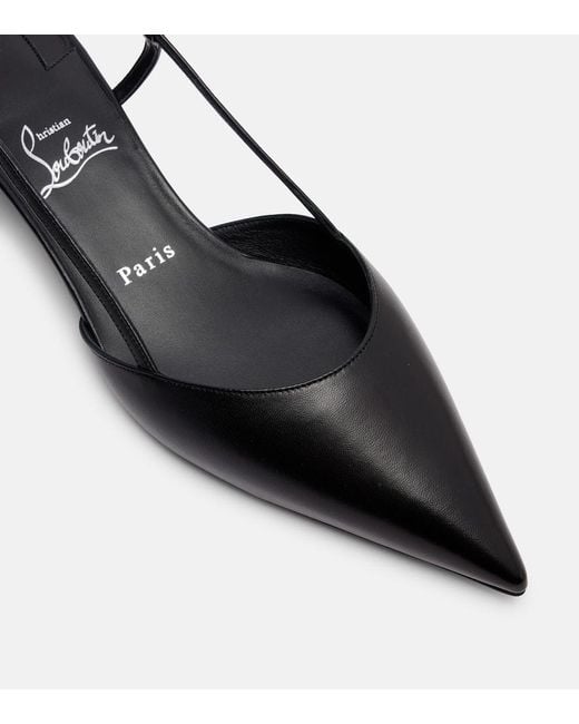 Christian Louboutin Black Slingback-Pumps Miss Z Slingina 25 Aus Leder