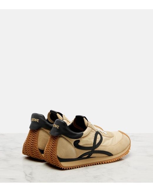 Loewe Natural Flow Runner 2.0 Suede-Trimmed Sneakers