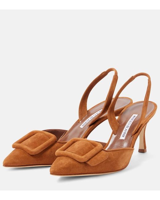 Escarpins Maysli 70 En Daim Manolo Blahnik en coloris Brown