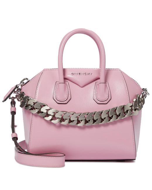 Givenchy Antigona Chain Mini Leather Tote in Pink | Lyst