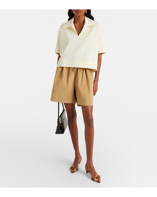 Jil Sander Natural Knitted Polo Shirt