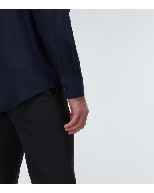 Gabriela Hearst Blue Quevedo Linen Shirt for men