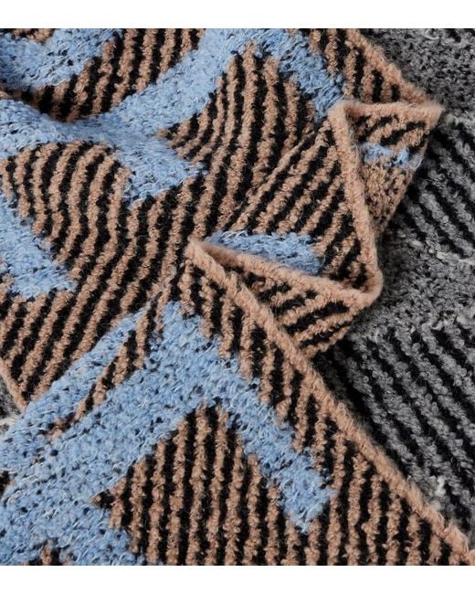 Loewe Blue Logo Alpaca And Wool-Blend Scarf