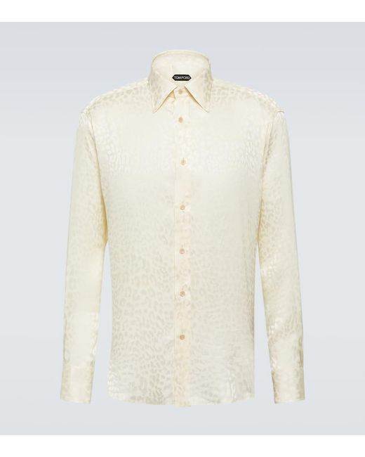 Camisa de seda en jacquard Tom Ford de hombre de color White