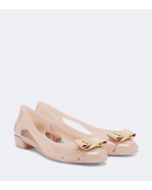 Ferragamo Pink Nara Ballet Flats
