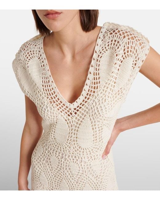 Gabriela Hearst White Waldman Crochet Wool And Cashmere Maxi Dress