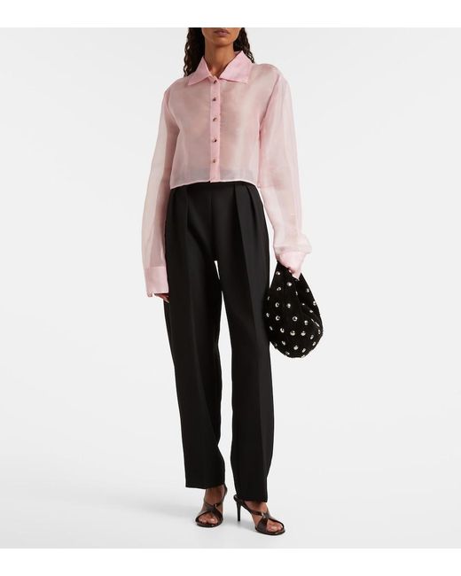 Khaite Pink Jasen Silk Organza Shirt