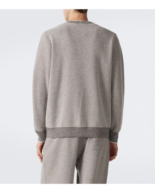 arch4 Gray Mr Leonardo Cashmere Sweater for men