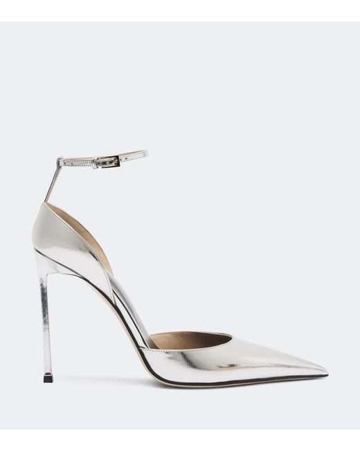 Tom Ford White Metallic Leather Pumps