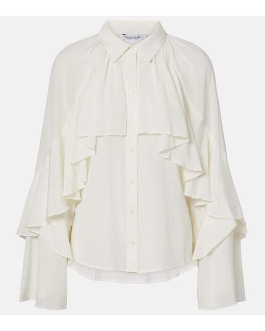 Blouse Demaris En Soie Melangee Veronica Beard en coloris White