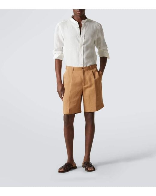 Rubinacci White Linen Shirt for men