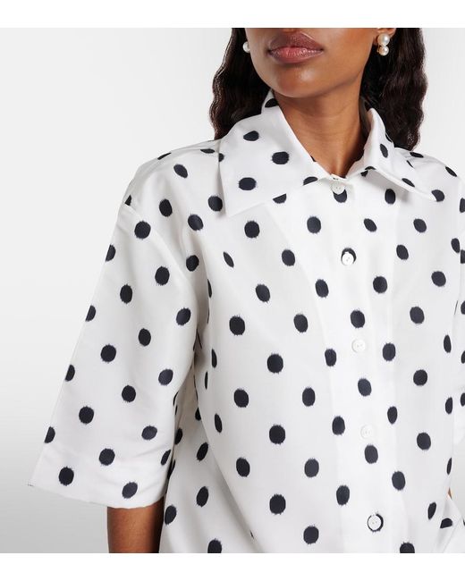 Patou White Polka-Dot Blouse
