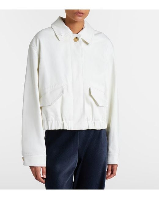 Vince White Cotton Twill Blouson Jacket
