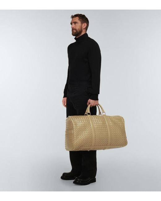 Bottega Veneta Weekender Intrecciato Large Aus Leder in Metallic für Herren