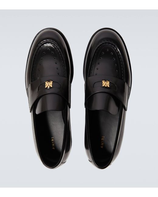Amiri Black Leather Loafers for men