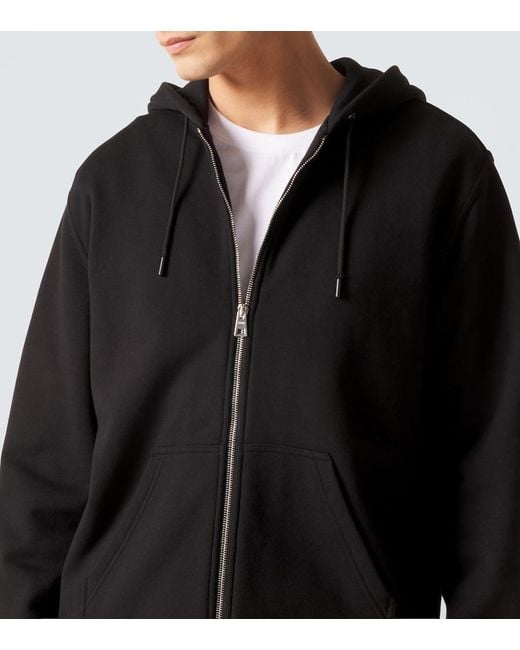Givenchy Black Logo Cotton Fleece Zip-Up Hoodie for men