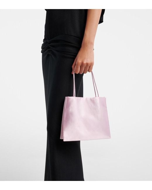 The Row Pink Cecily Medium Satin Tote Bag