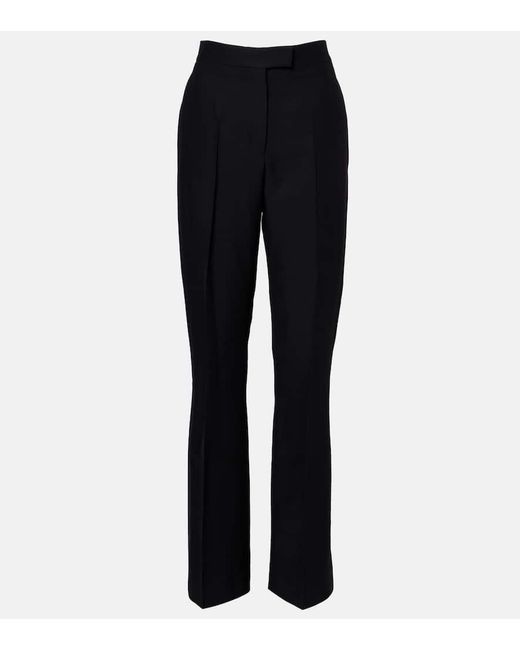 Ferragamo Blue Gerade High-Rise-Hose Aus Faille