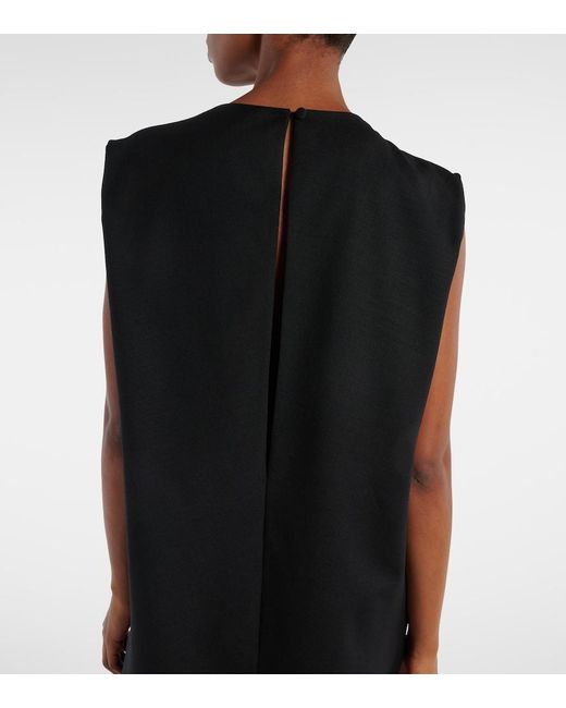 Khaite Black Niel Wool And Mohair Maxi Dress