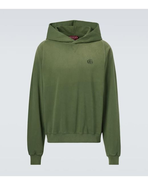 Felpa Con Cappuccio di Gucci in Green da Uomo