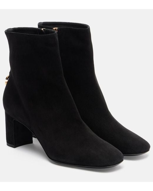Dolce & Gabbana Black Dg Suede Ankle Boots