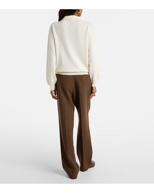 Blazé Milano White Highland Wool And Cashmere Polo Sweater