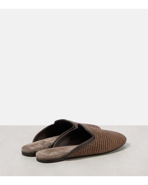 Brunello Cucinelli Brown Monili Mules