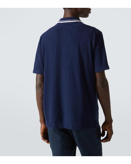 Orlebar Brown Blue Tiernan Cotton-Blend Boucle Shirt for men
