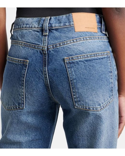 Magda Butrym Blue Faded Capri Jeans