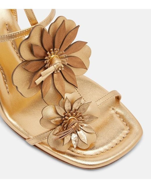 Zimmermann Belara Metallic Leather Sandals