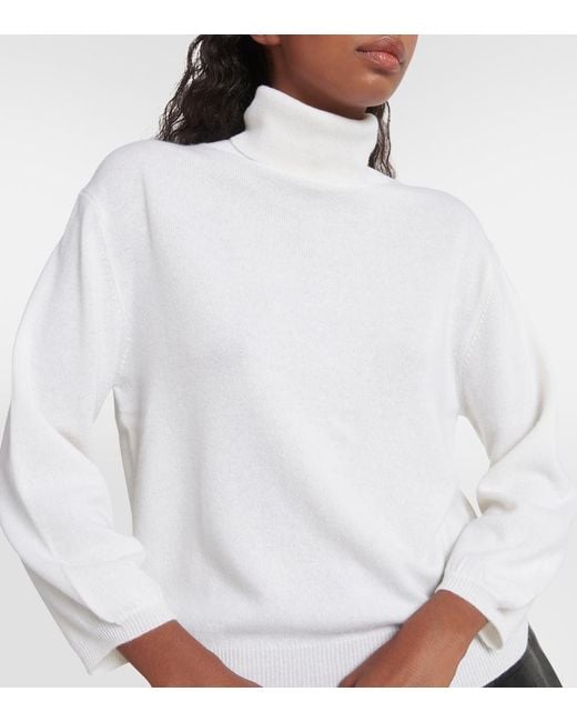 Jardin Des Orangers White Wool And Cashmere Turtleneck Sweater